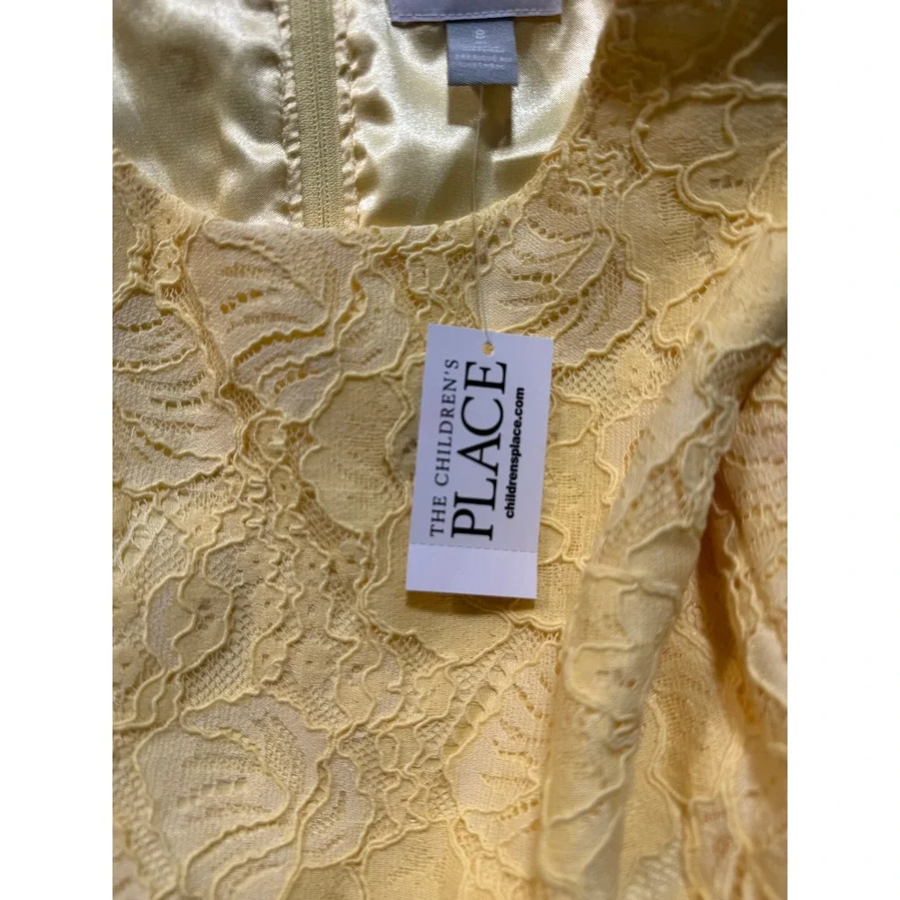 The Children's Place Lace Dress Girls 8 Butter Yellow